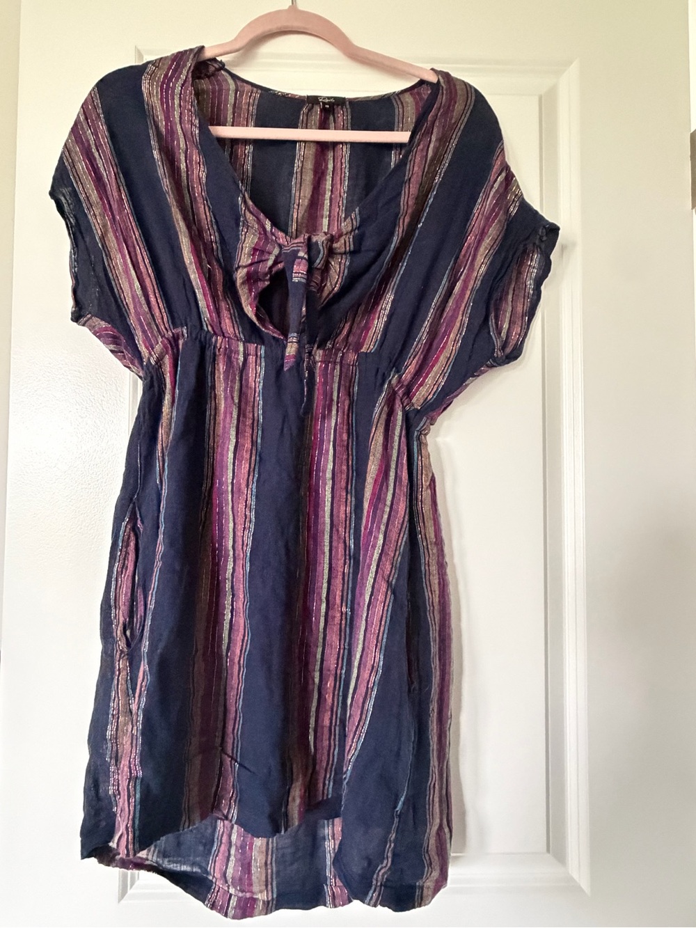 Rails Charlotte Trinidad Striped Tie Front Mini Dress - Size XS